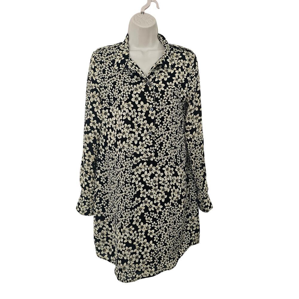 EQUIPMENT FEMME Silk Long Sleeve Freda Dress in True Black Multi Size XS